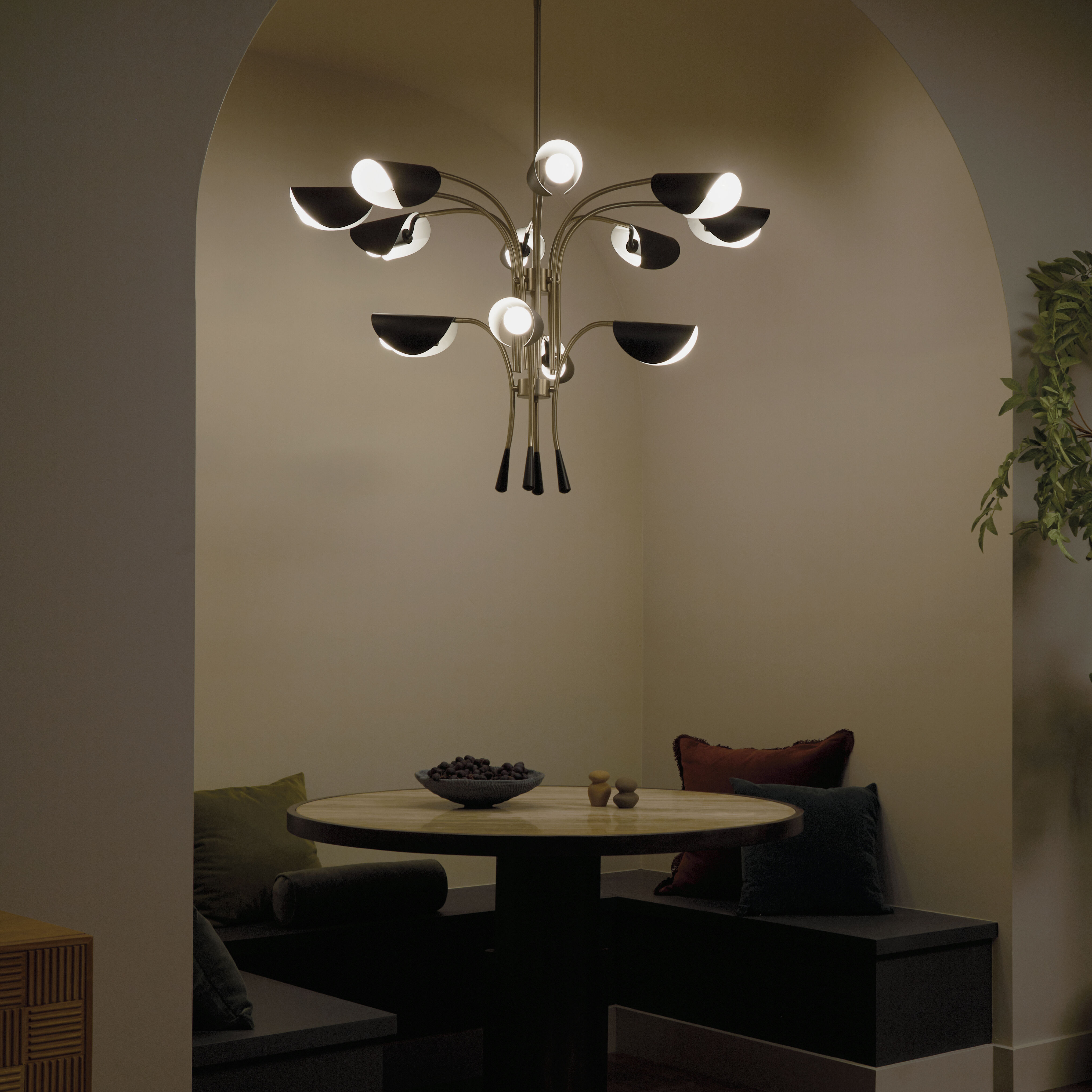 Arcus LED 46.25 inch Champagne Bronze with Black Chandelier Ceiling Light